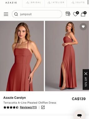 Azazie Carolyn Spaghetti-Strap Maxi Dress in auburn